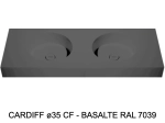 Plan vasque lavabo circulaire ⦰ 35 cm sur mesure Largeur 100 à 201 x P 40 à 51 cm Finition lisse 10 couleurs au choix, Anti bactérien Résine Akrytan® dans la masse Livraison Offerte.